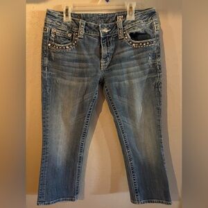 Miss Me Blue Denim Capri
